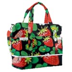 Strawberries Pattern Sports Shoulder Bag with Shoes Compartment