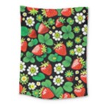 Strawberries Pattern Medium Tapestry