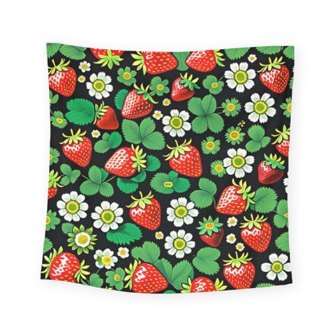 Strawberries Pattern Square Tapestry (Small) from ArtsNow.com