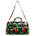 Strawberries Pattern Sports Gym Duffle Bag with Shoe Compartment