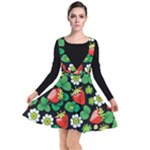 Strawberries Pattern Plunge Pinafore Dress