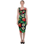 Strawberries Pattern Sleeveless Pencil Dress