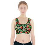 Strawberries Pattern Sports Bra With Pocket