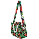 Strawberries Pattern Rope Handles Shoulder Strap Bag