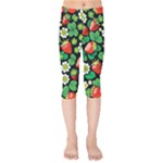 Strawberries Pattern Kids  Capri Leggings 