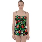 Strawberries Pattern Babydoll Tankini Set