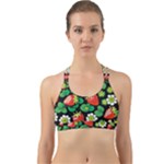 Strawberries Pattern Back Web Sports Bra