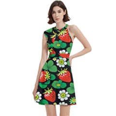 Cocktail Party Halter Sleeveless Dress With Pockets 