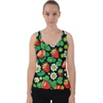 Strawberries Pattern Velvet Tank Top