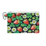 Strawberries Pattern Canvas Cosmetic Bag (Medium)