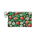 Strawberries Pattern Canvas Cosmetic Bag (Small)