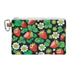 Strawberries Pattern Canvas Cosmetic Bag (Large)