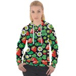 Strawberries Pattern Women s Overhead Hoodie