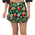 Strawberries Pattern Fishtail Mini Chiffon Skirt