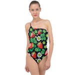 Strawberries Pattern Classic One Shoulder Swimsuit