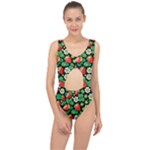 Strawberries Pattern Center Cut Out Swimsuit