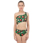 Strawberries Pattern Spliced Up Two Piece Swimsuit