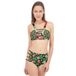 Strawberries Pattern Cage Up Bikini Set