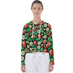 Strawberries Pattern Women s Slouchy Sweat