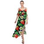 Strawberries Pattern Maxi Chiffon Cover Up Dress