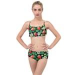 Strawberries Pattern Layered Top Bikini Set