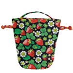 Strawberries Pattern Drawstring Bucket Bag