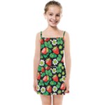 Strawberries Pattern Kids  Summer Sun Dress