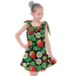 Strawberries Pattern Kids  Tie Up Tunic Dress