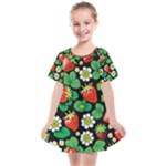 Strawberries Pattern Kids  Smock Dress