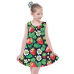 Strawberries Pattern Kids  Summer Dress