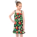 Strawberries Pattern Kids  Overall Dress