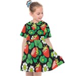 Strawberries Pattern Kids  Sailor Dress