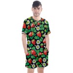 Strawberries Pattern Men s Mesh T-Shirt and Shorts Set