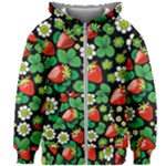 Strawberries Pattern Kids  Zipper Hoodie Without Drawstring