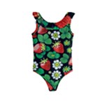 Strawberries Pattern Kids  Frill Swimsuit