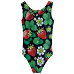 Strawberries Pattern Kids  Cut-Out Back One Piece Swimsuit