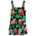 Strawberries Pattern Kids  Layered Skirt Swimsuit