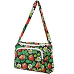 Strawberries Pattern Front Pocket Crossbody Bag