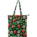 Strawberries Pattern Double Zip Up Tote Bag