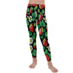 Strawberries Pattern Kids  Lightweight Velour Leggings