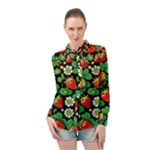 Strawberries Pattern Long Sleeve Chiffon Shirt