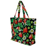 Strawberries Pattern Zip Up Canvas Bag