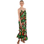 Strawberries Pattern Cami Maxi Ruffle Chiffon Dress