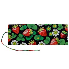 Strawberries Pattern Roll Up Canvas Pencil Holder (M) from ArtsNow.com