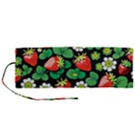 Strawberries Pattern Roll Up Canvas Pencil Holder (M)