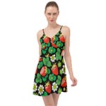 Strawberries Pattern Summer Time Chiffon Dress