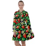 Strawberries Pattern All Frills Chiffon Dress