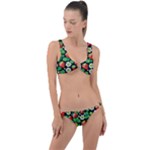 Strawberries Pattern Ring Detail Crop Bikini Set