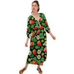 Strawberries Pattern Grecian Style  Maxi Dress