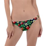 Strawberries Pattern Ring Detail Bikini Bottoms